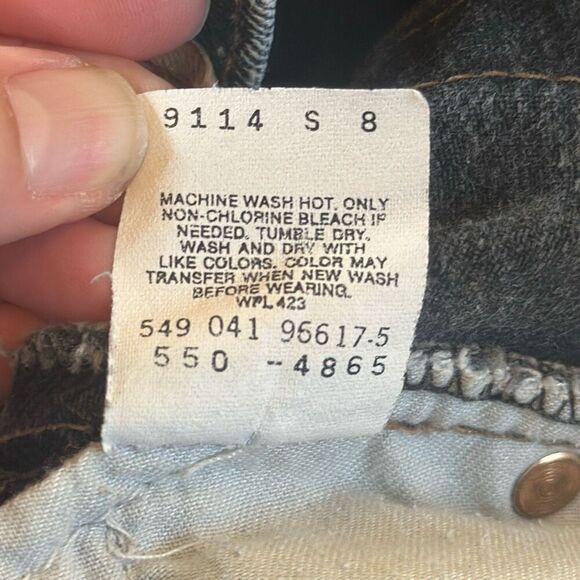 Vintage 90s Levi’s Men’s 550 Relaxed Fit  Jeans size W34 x L34 Stone Acid Washed - Picture 9 of 9